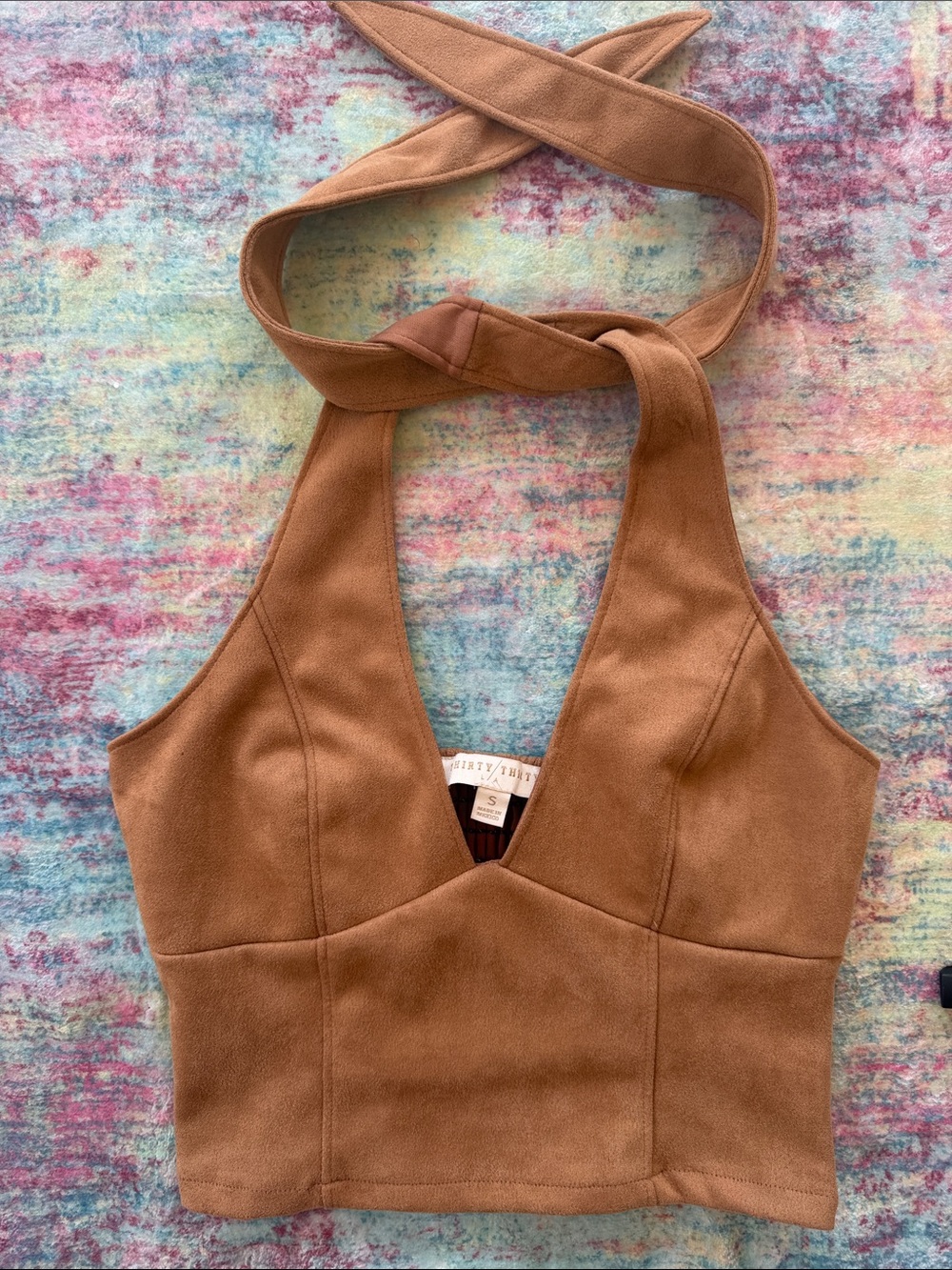 Free People Tan Halter Crop Top